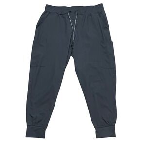 Beyond Scrubs Pewter Joggers Petite Large PL Cargo Drawstring Pants Gray‎